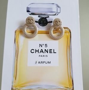 CHANEL GOLD TONE EARRINGS